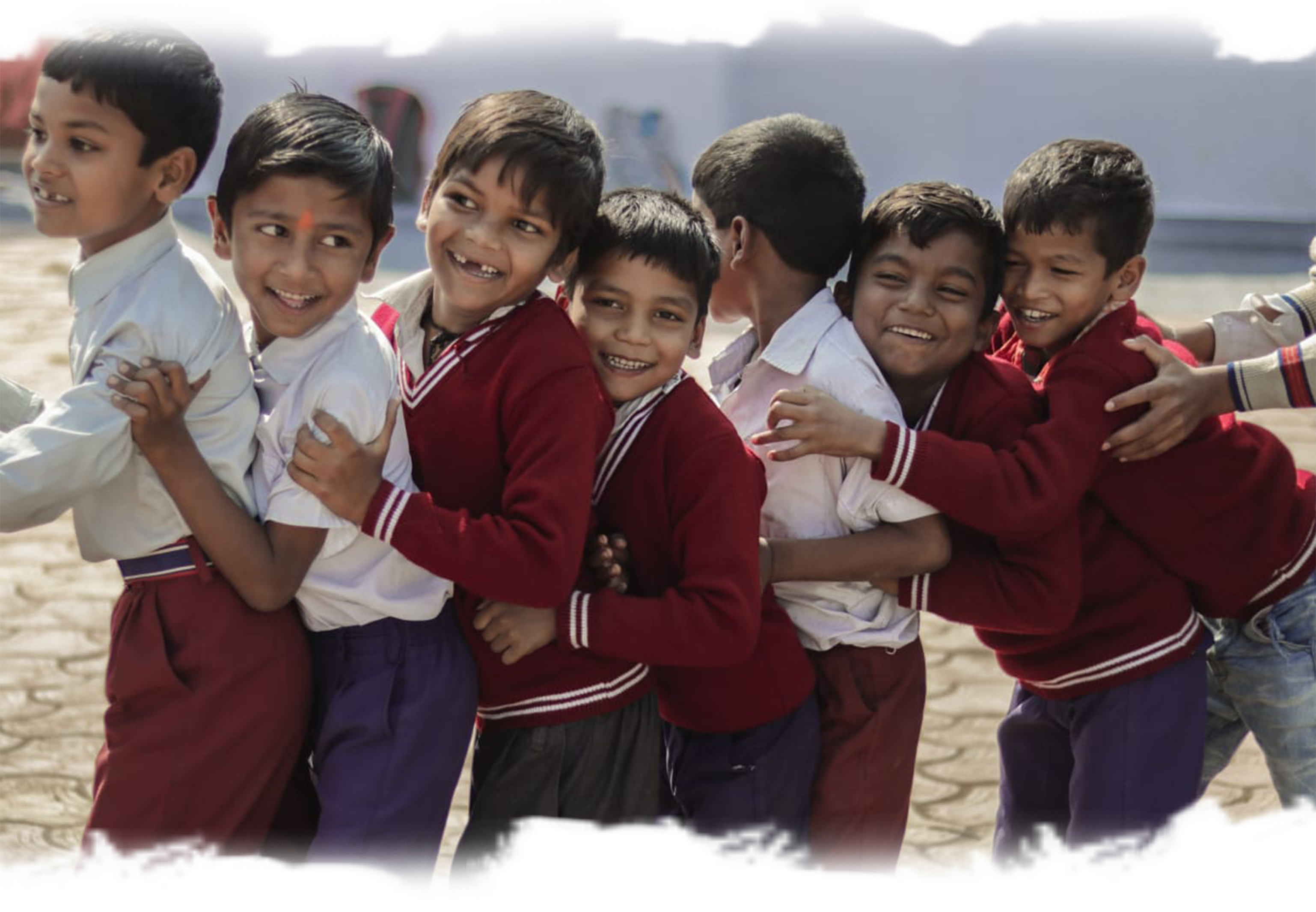 Children in school uniforms