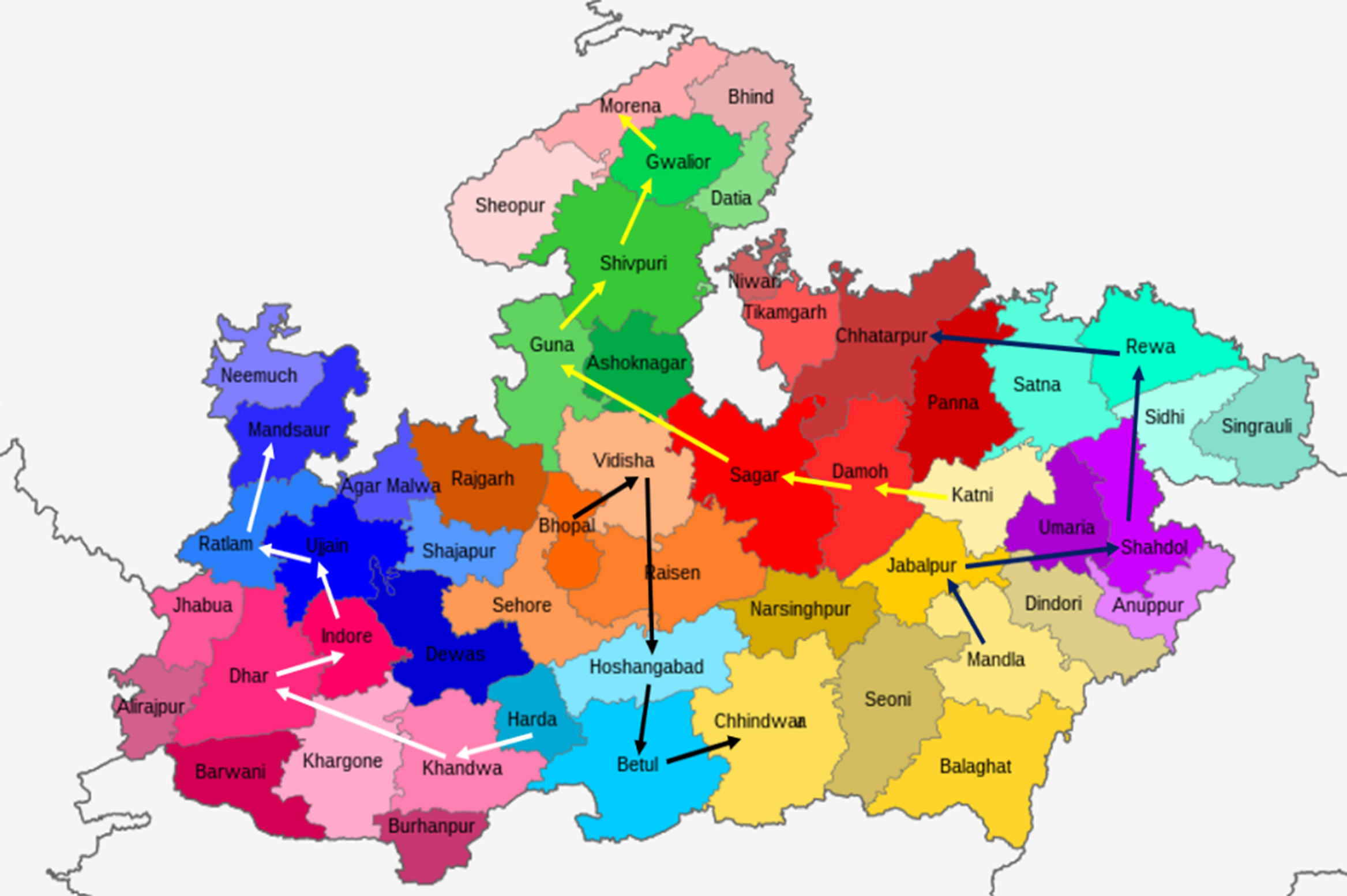 Map showing distribution