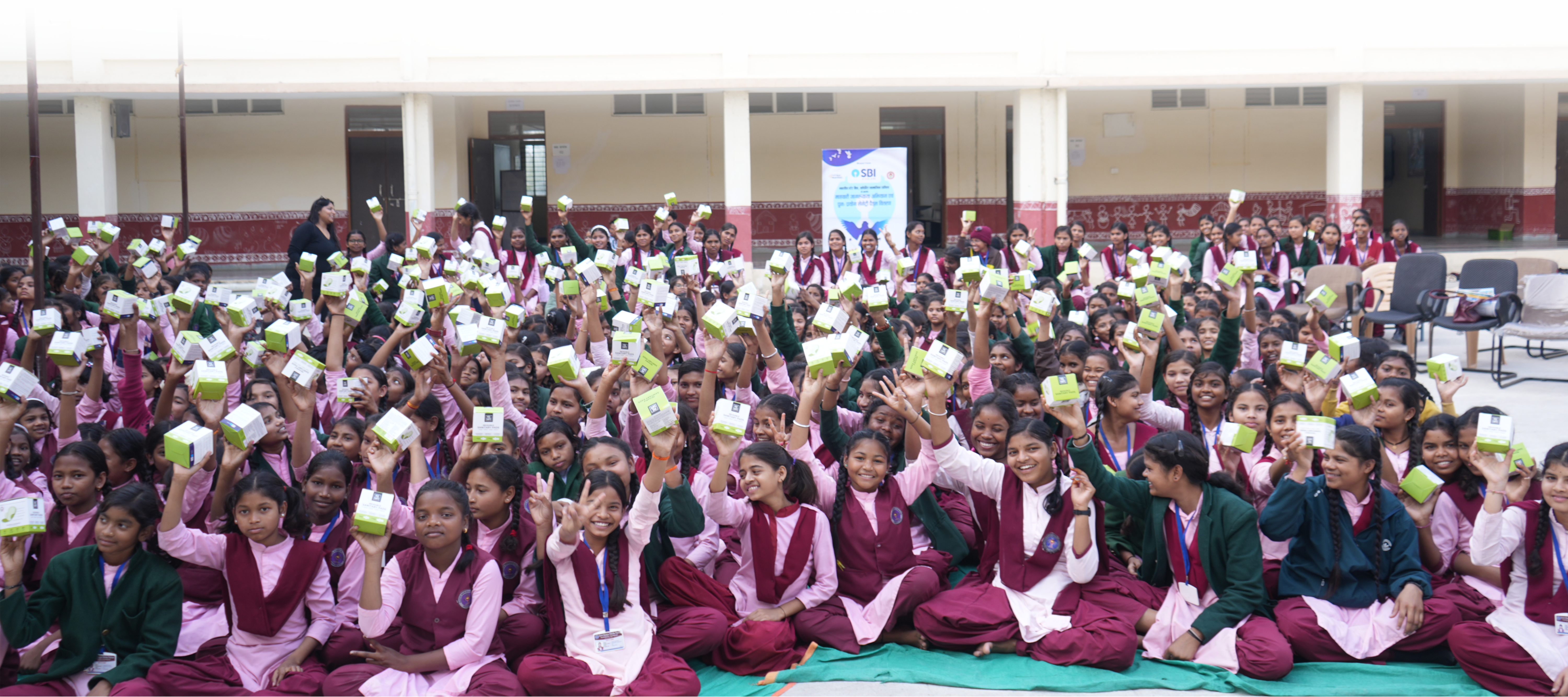 Large group of students